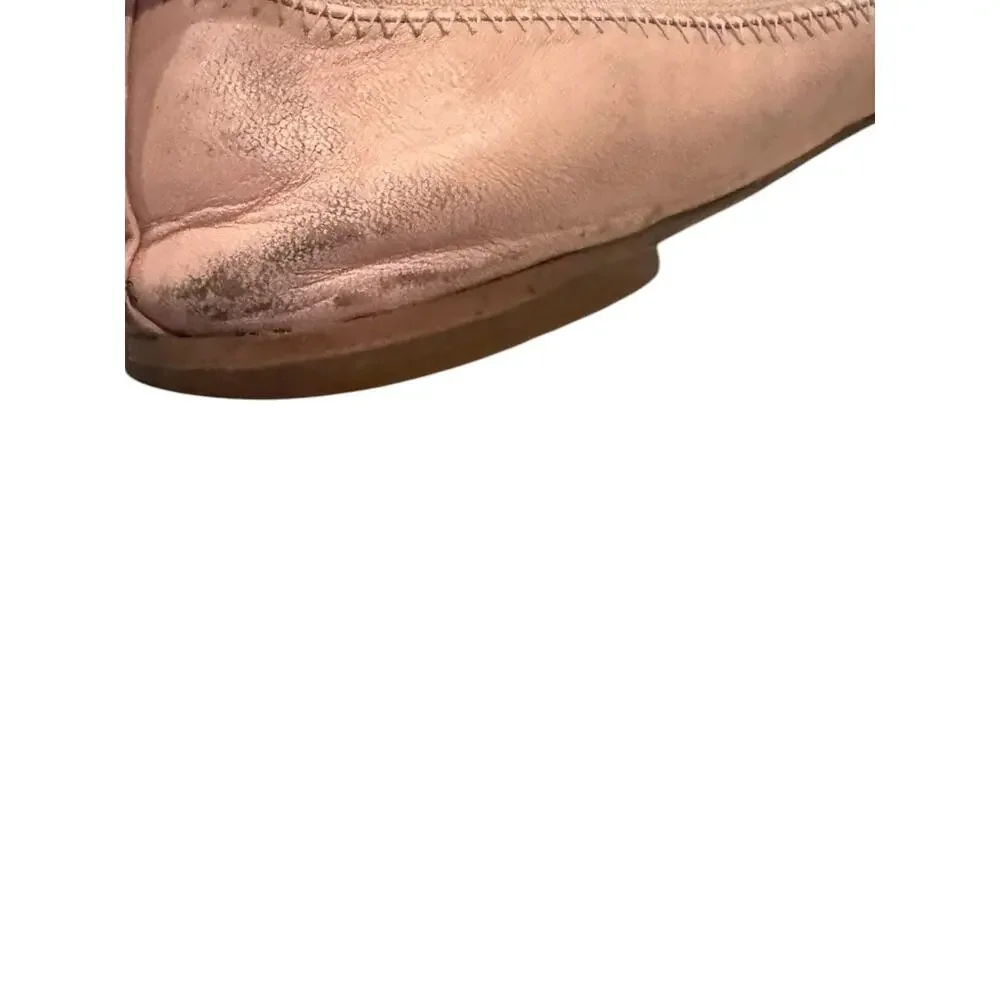 Tory Burch Jolie Pink Leather Patent Cap Toe Logo Ballet Flats 6.5M